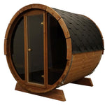 ERGO Glass Front Barrel Sauna (4 Person) Saunas SaunaLife Harvia KIP 6kW