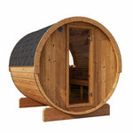 ERGO Nordic Panoramic Barrel Sauna (4 Person) Saunas SaunaLife 59"L x 81"W x 81"H (Nordic 6W) Harvia KIP 6kW