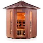 Rustic Full Spectrum Infrared Sauna (4 Person) - Corner Saunas Enlighten Sauna 