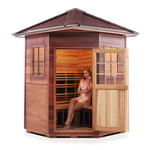 Sierra Full Spectrum Infrared Sauna (4 Person) - Corner Saunas Enlighten Sauna