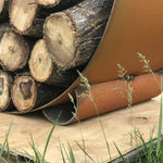 The Orbit Round Steel Log Rack Accessories Fire Pit Art