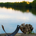 Wings of Flight Carbon Steel Log Rack Accessories Fire Pit Art