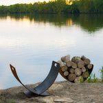Wings of Flight Carbon Steel Log Rack Accessories Fire Pit Art