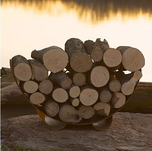 Crescent Carbon Steel Log Rack Accessories Fire Pit Art 
