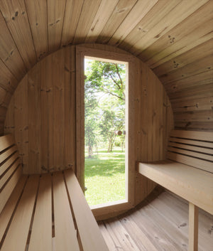ERGO Nordic Panoramic Barrel Sauna (4 Person) Saunas SaunaLife 